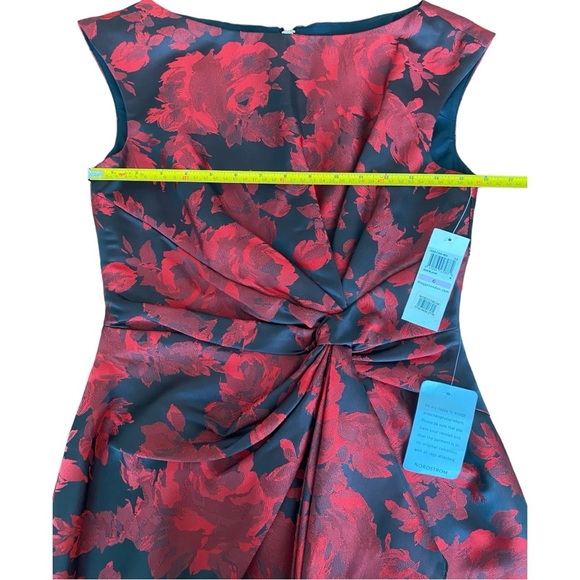 Maggy London Side Drape Sheath Dress Twist Front Boat Neck Cocktail size 6 NWT - Picture 14 of 16